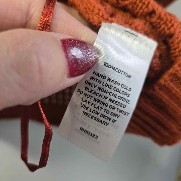 Halogen Open Knit Halter Sweater Tank Rust Orange XXL NWT - Picture 4 of 5